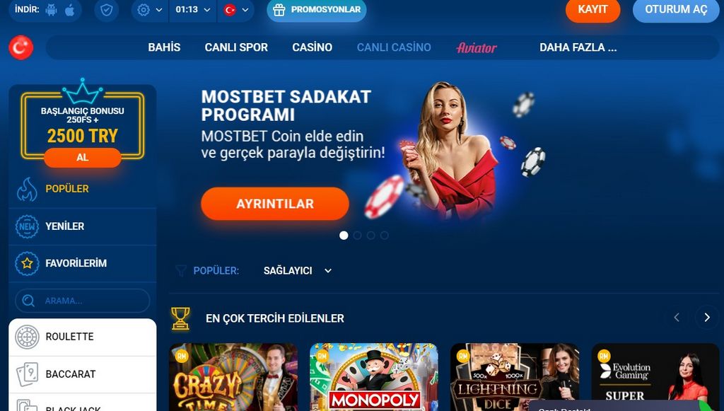 Hraní o peníze v online klubu Mostbet