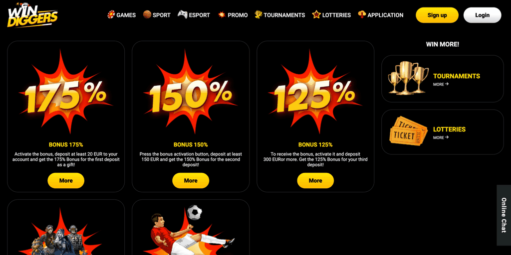 Win Diggers Casino Top Games